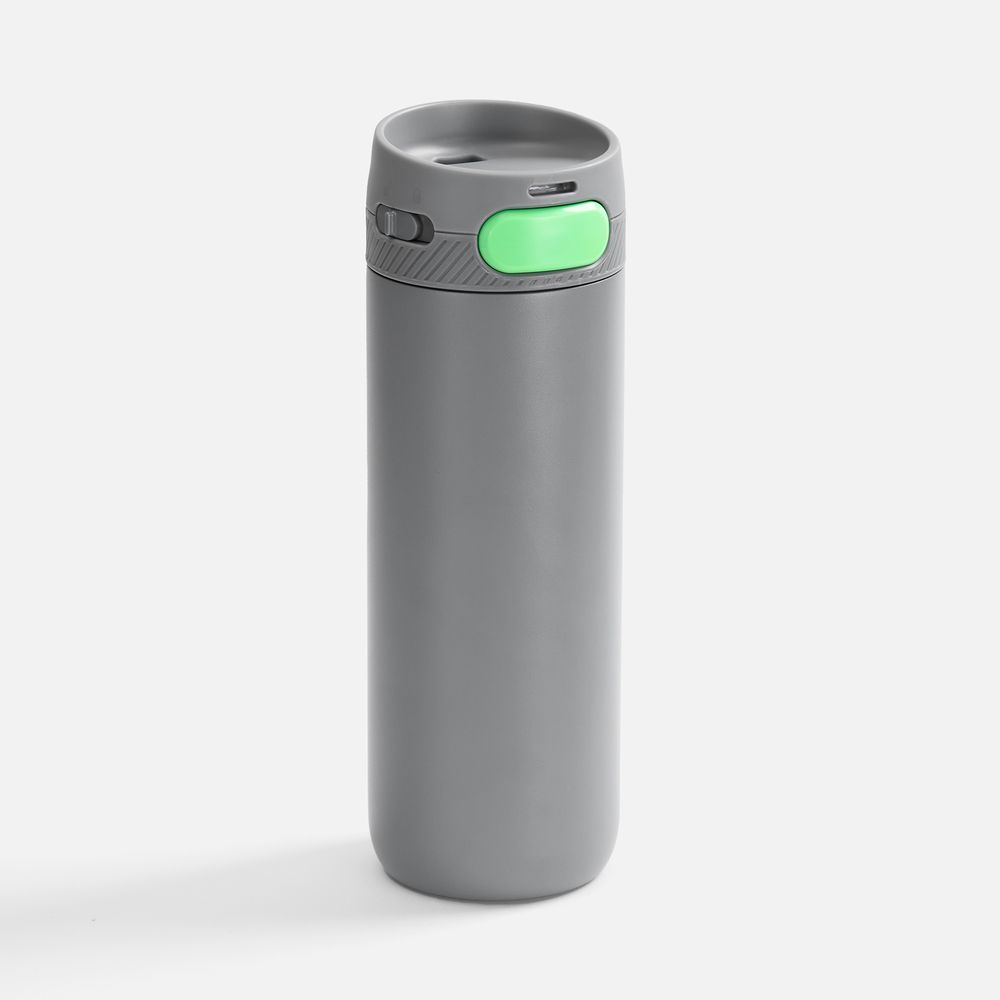 Термостакан X1 с цветной кнопкой, серый с зеленым арт. 19941.18 Термостакан X1 с цветной кнопкой, серый с зеленым арт. 19941.18