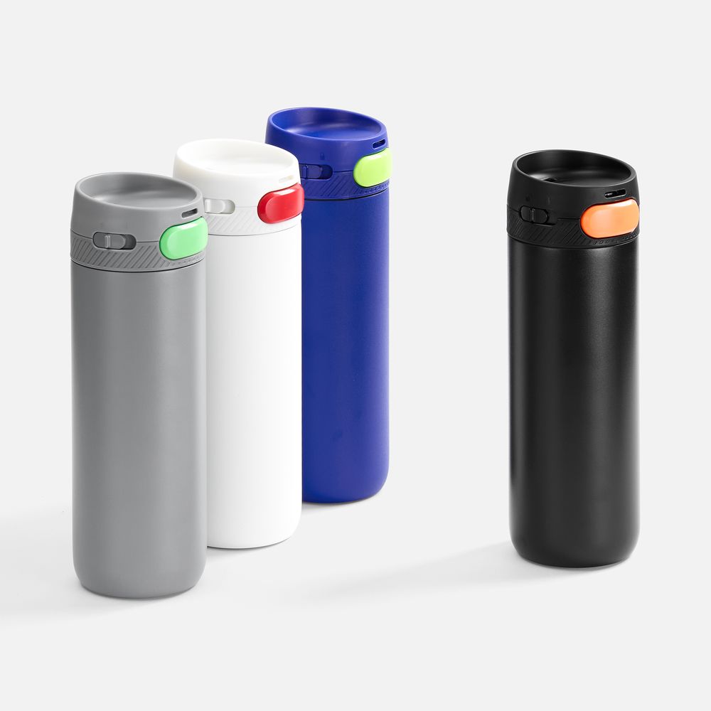 Термостакан X1 с цветной кнопкой, серый с зеленым арт. 19941.18 Термостакан X1 с цветной кнопкой, серый с зеленым арт. 19941.18