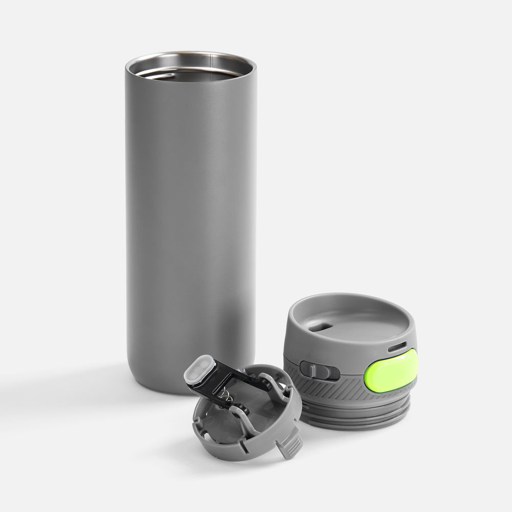 Термостакан X1 с цветной кнопкой, серый с желтым арт. 19941.17 Термостакан X1 с цветной кнопкой, серый с желтым арт. 19941.17