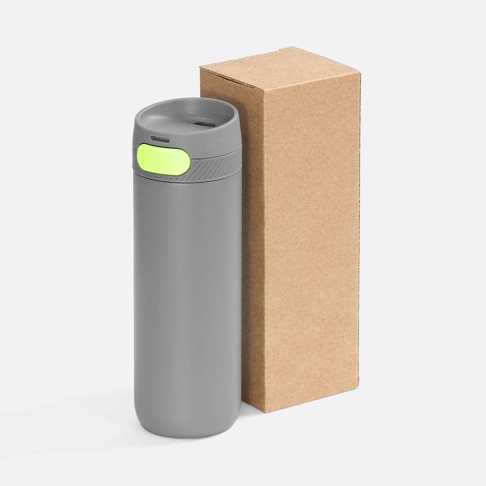 Термостакан X1 с цветной кнопкой, серый с желтым арт. 19941.17 Термостакан X1 с цветной кнопкой, серый с желтым арт. 19941.17