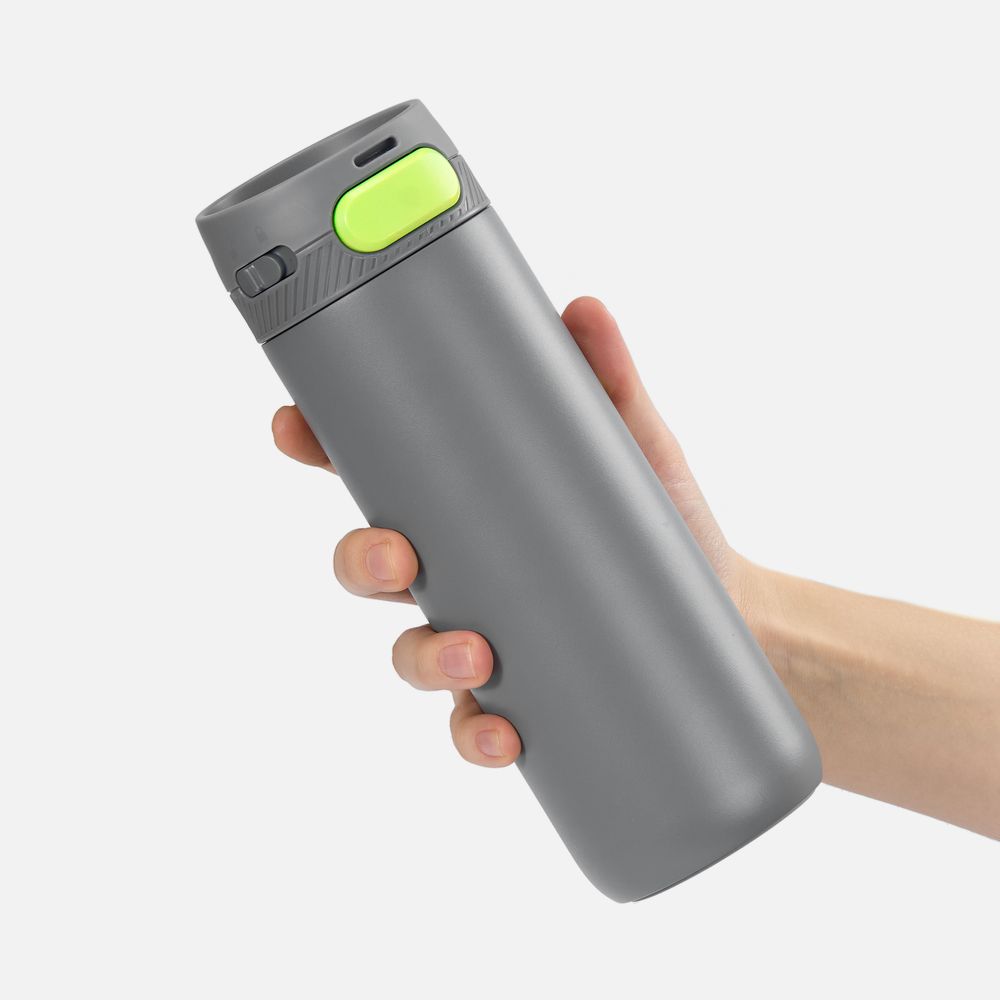 Термостакан X1 с цветной кнопкой, серый с желтым арт. 19941.17 Термостакан X1 с цветной кнопкой, серый с желтым арт. 19941.17