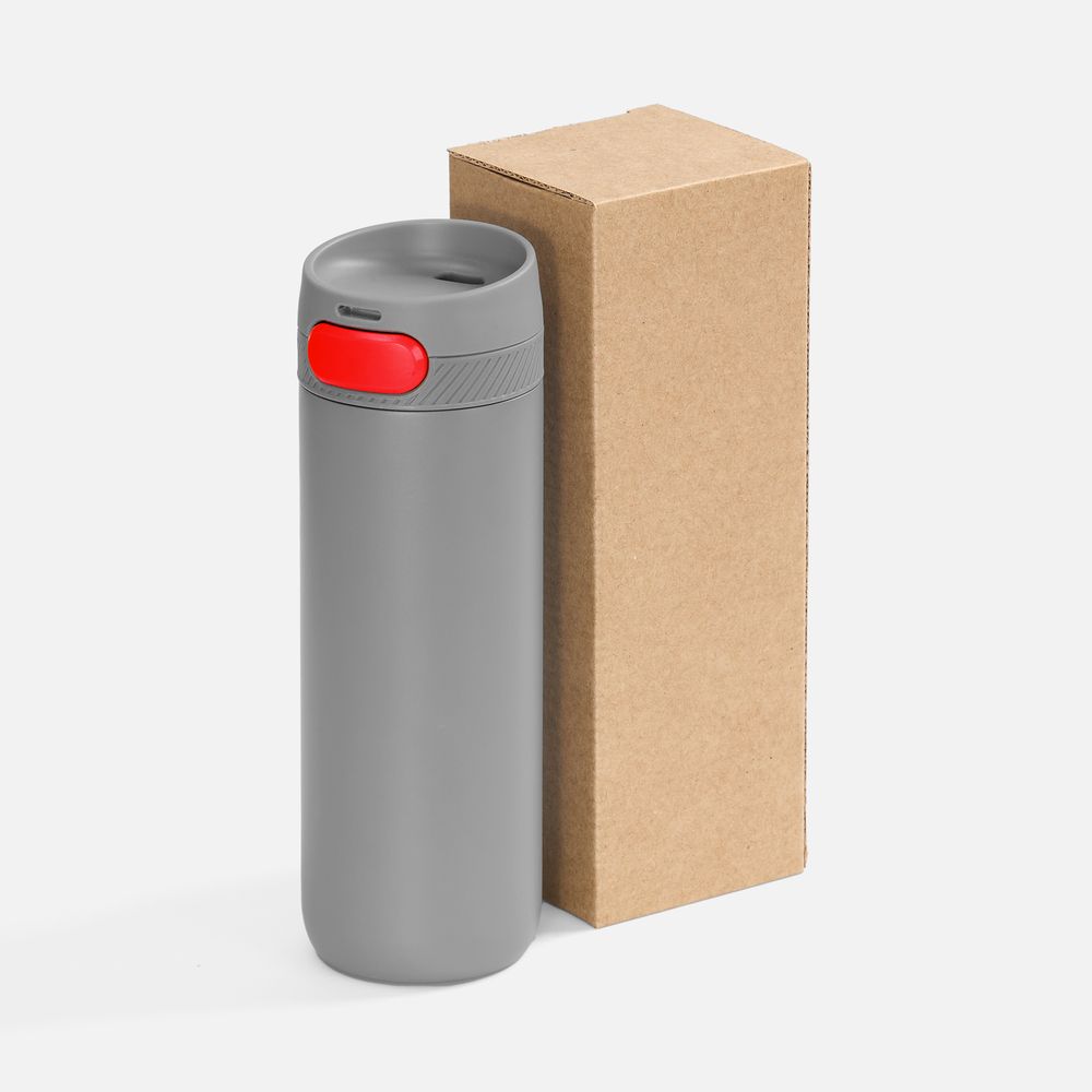 Термостакан X1 с цветной кнопкой, серый с красным арт. 19941.15 Термостакан X1 с цветной кнопкой, серый с красным арт. 19941.15