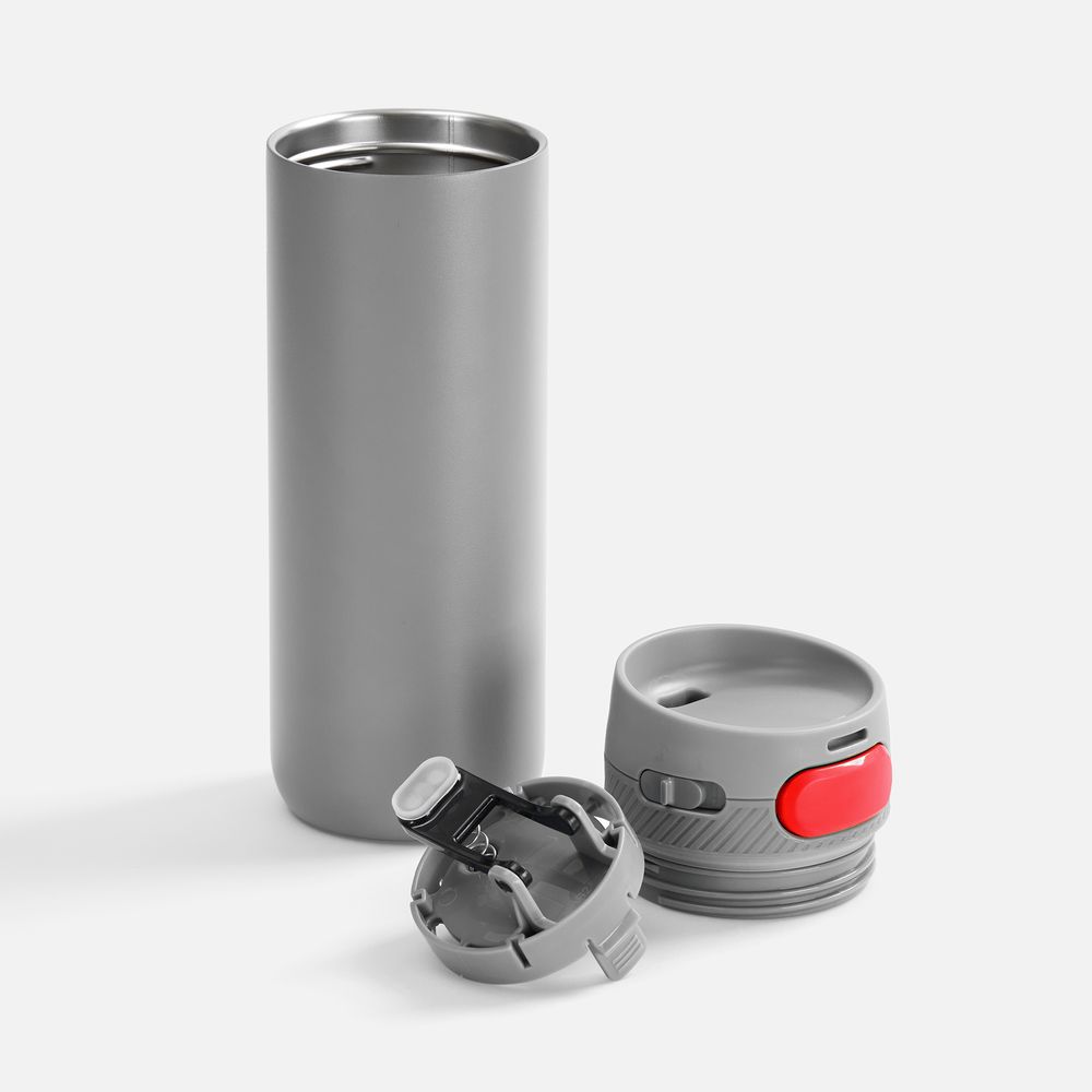 Термостакан X1 с цветной кнопкой, серый с красным арт. 19941.15 Термостакан X1 с цветной кнопкой, серый с красным арт. 19941.15