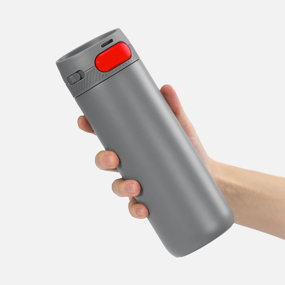 Термостакан X1 с цветной кнопкой, серый с красным арт. 19941.15 Термостакан X1 с цветной кнопкой, серый с красным арт. 19941.15