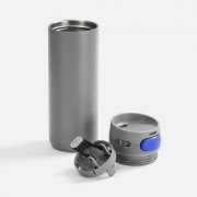 Термостакан X1 с цветной кнопкой, серый с синим