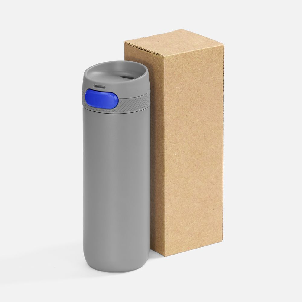 Термостакан X1 с цветной кнопкой, серый с синим арт. 19941.14 Термостакан X1 с цветной кнопкой, серый с синим арт. 19941.14