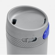 Термостакан X1 с цветной кнопкой, серый с синим