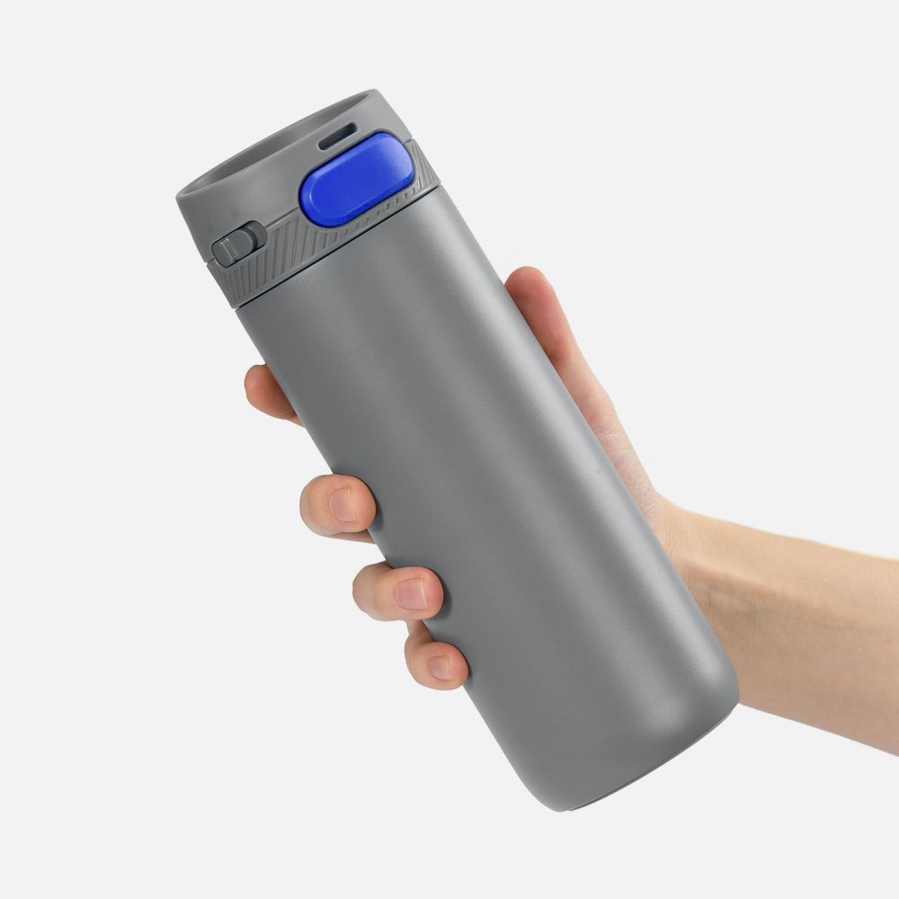 Термостакан X1 с цветной кнопкой, серый с синим арт. 19941.14 Термостакан X1 с цветной кнопкой, серый с синим арт. 19941.14