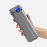 Термостакан X1 с цветной кнопкой, серый с синим