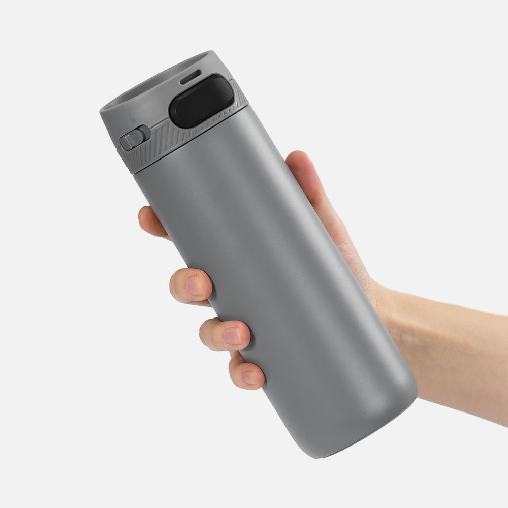 Термостакан X1 с цветной кнопкой, серый с черным арт. 19941.13 Термостакан X1 с цветной кнопкой, серый с черным арт. 19941.13