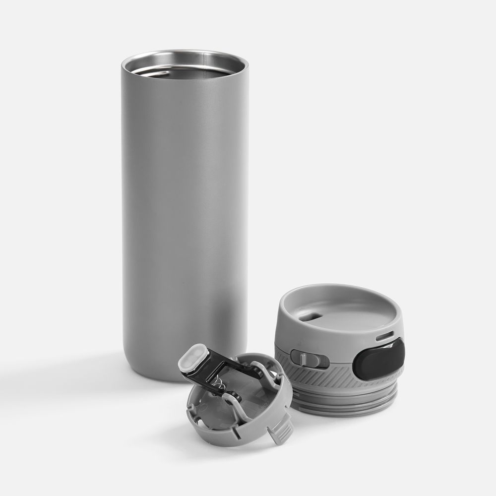 Термостакан X1 с цветной кнопкой, серый с черным арт. 19941.13 Термостакан X1 с цветной кнопкой, серый с черным арт. 19941.13