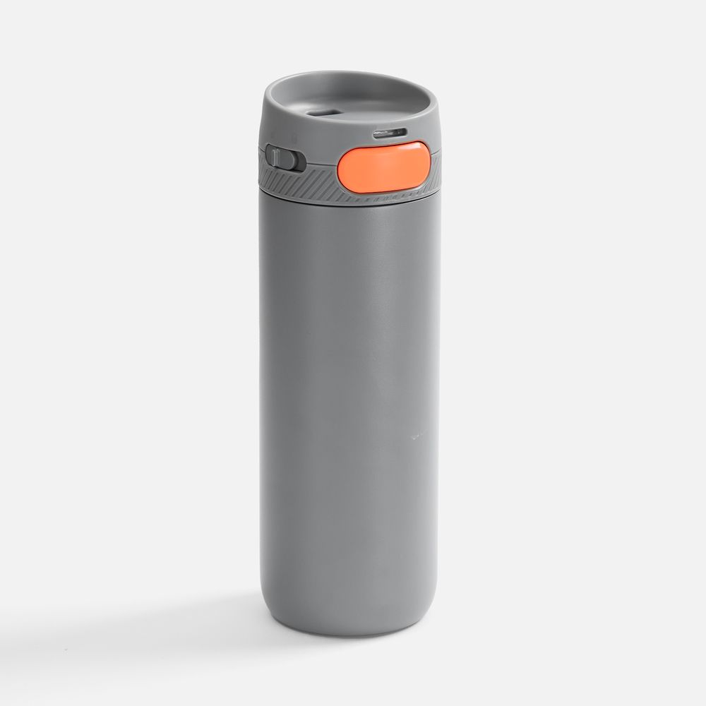 Термостакан X1 с цветной кнопкой, серый с оранжевым арт. 19941.12 Термостакан X1 с цветной кнопкой, серый с оранжевым арт. 19941.12