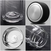 Термос стеклянный с инфьюзером Steelite, чёрный