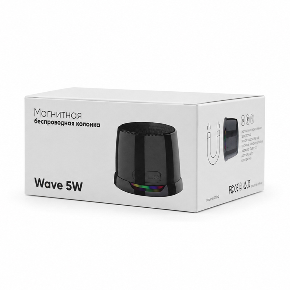 Магнитная беспроводная Bluetooth колонка-подставка Wave 5W, черная арт. 11034.02 Магнитная беспроводная Bluetooth колонка-подставка Wave 5W, черная арт. 11034.02