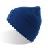 Шапка вязаная  двойная Wind-S с патчем Ярко-синий