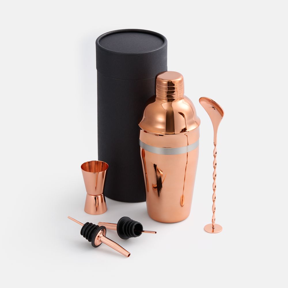 Набор для приготовления коктейлей Pourpour, медный с серебристой линией арт. 15597.01 Набор для приготовления коктейлей Pourpour, медный с серебристой линией арт. 15597.01