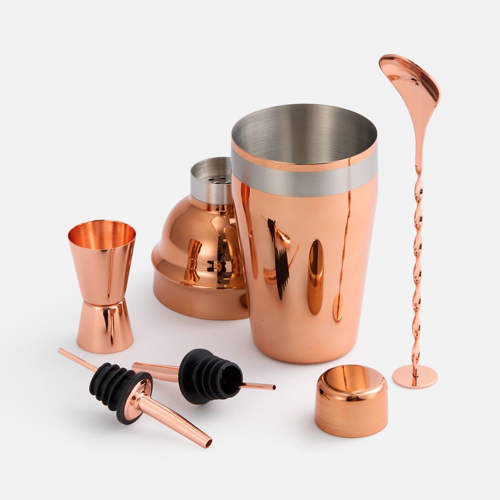 Набор для приготовления коктейлей Pourpour, медный с серебристой линией арт. 15597.01 Набор для приготовления коктейлей Pourpour, медный с серебристой линией арт. 15597.01