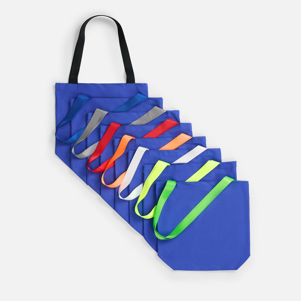 Шопер B5, синий с широкими оранжевыми ручками арт. 19269.22 Шопер B5, синий с широкими оранжевыми ручками арт. 19269.22