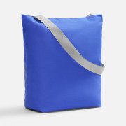 Шопер B5, синий с широкими серыми ручками