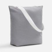 Шопер B5, серый с широкими белыми ручками