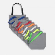 Шопер B5, серый с широкими красными ручками