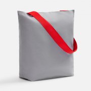 Шопер B5, серый с широкими красными ручками