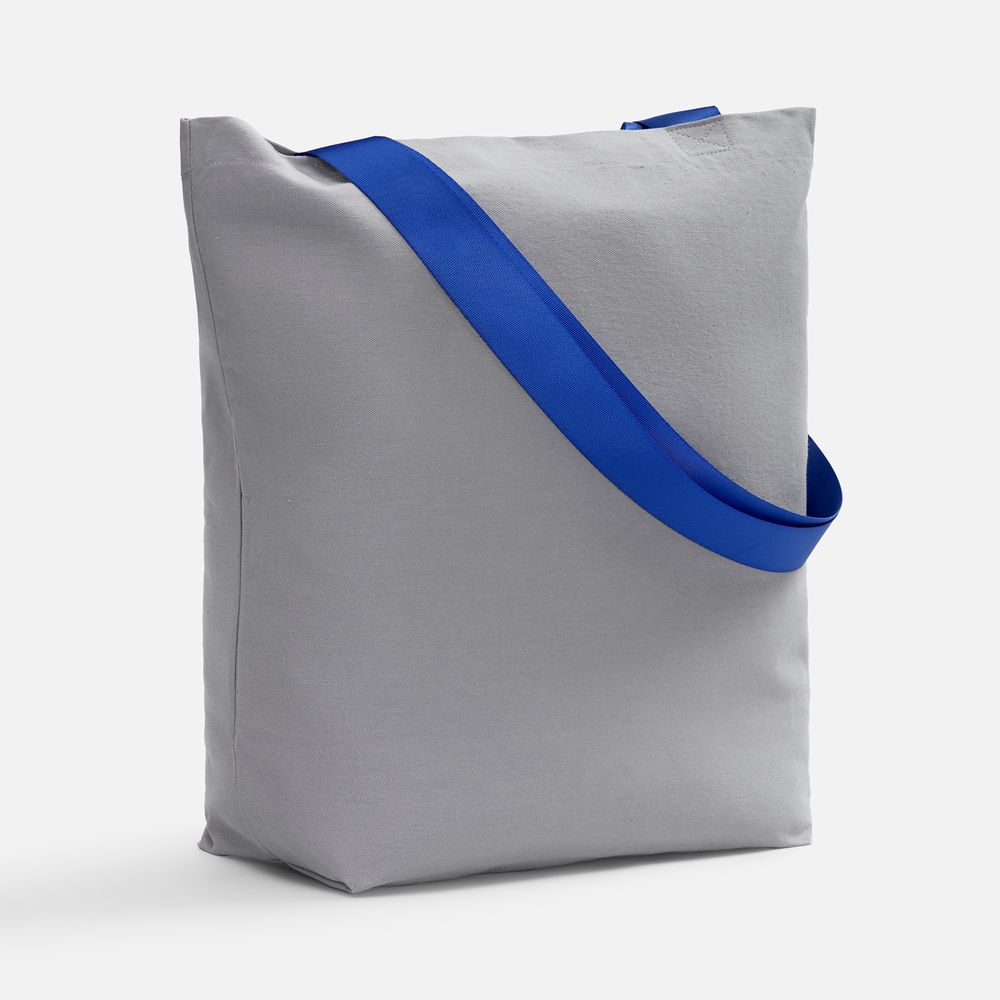 Шопер B5, серый с широкими синими ручками арт. 19268.44 Шопер B5, серый с широкими синими ручками арт. 19268.44