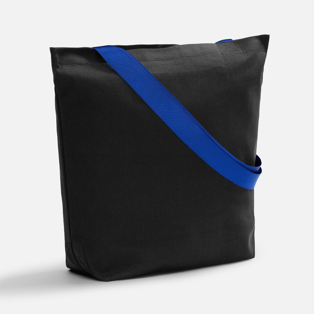 Шопер B5, черный с широкими синими ручками арт. 19267.44 Шопер B5, черный с широкими синими ручками арт. 19267.44