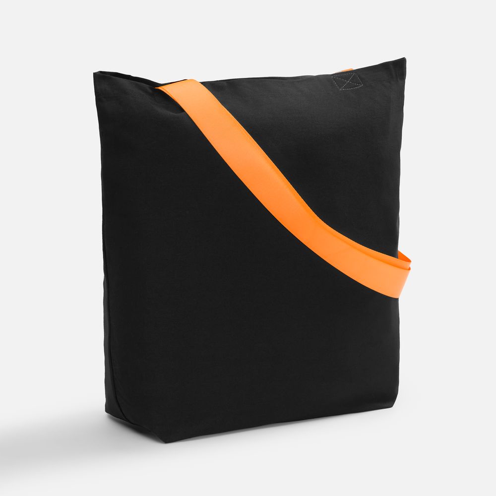 Шопер B5, черный с широкими оранжевыми ручками арт. 19267.22 Шопер B5, черный с широкими оранжевыми ручками арт. 19267.22