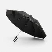 Зонт обратного сложения с ручкой-карабином Foldberry, черный