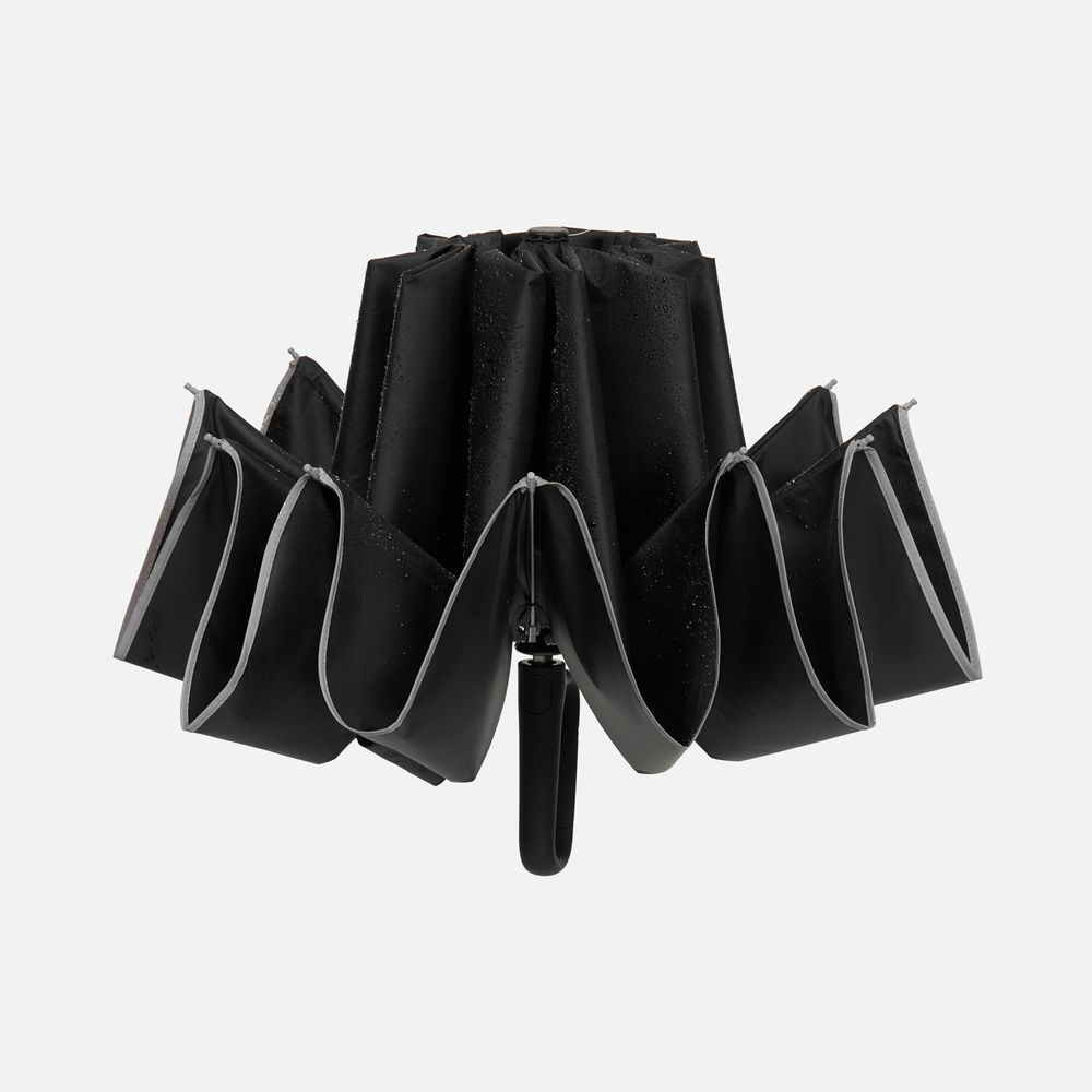 Зонт обратного сложения с ручкой-карабином Foldberry, черный арт. 22324.30 Зонт обратного сложения с ручкой-карабином Foldberry, черный арт. 22324.30