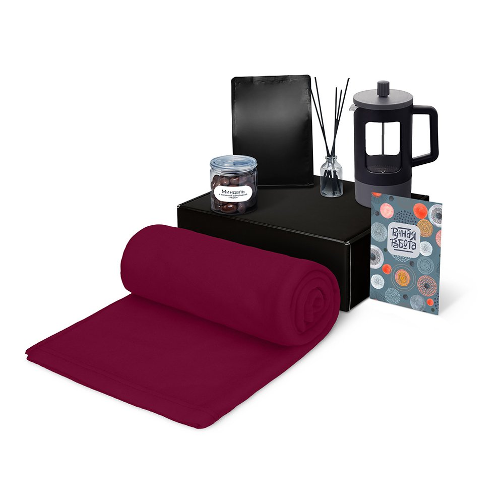 Подарочный набор «Re:y. Vive» с пледом, френч-прессом и кофе арт. 210125.09 Подарочный набор «Re:y. Vive» с пледом, френч-прессом и кофе арт. 210125.09