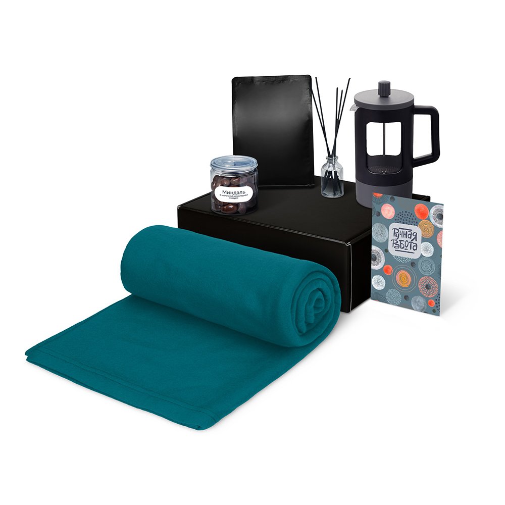 Подарочный набор «Re:y. Vive» с пледом, френч-прессом и кофе арт. 210125.12 Подарочный набор «Re:y. Vive» с пледом, френч-прессом и кофе арт. 210125.12