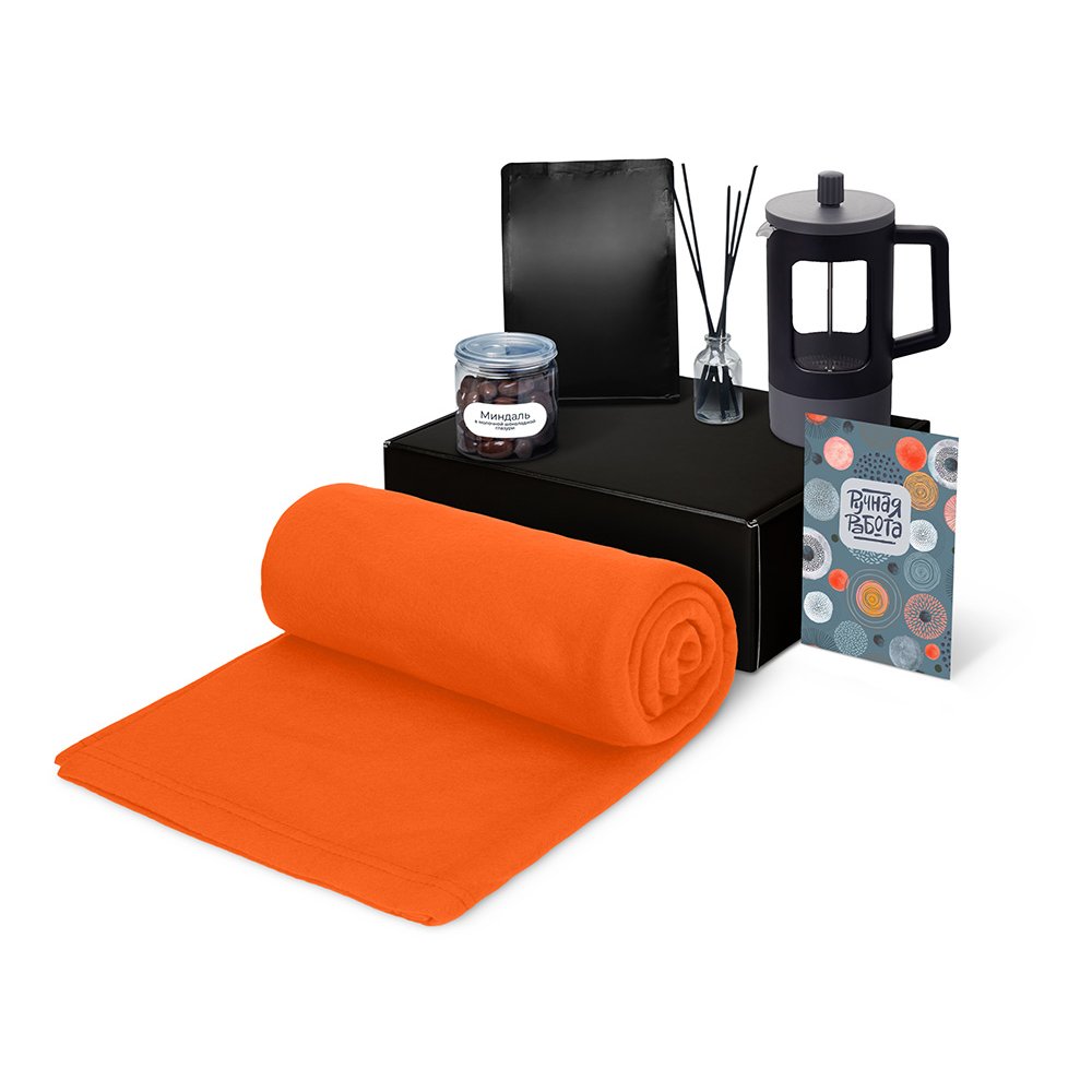 Подарочный набор «Re:y. Vive» с пледом, френч-прессом и кофе арт. 210125.08 Подарочный набор «Re:y. Vive» с пледом, френч-прессом и кофе арт. 210125.08