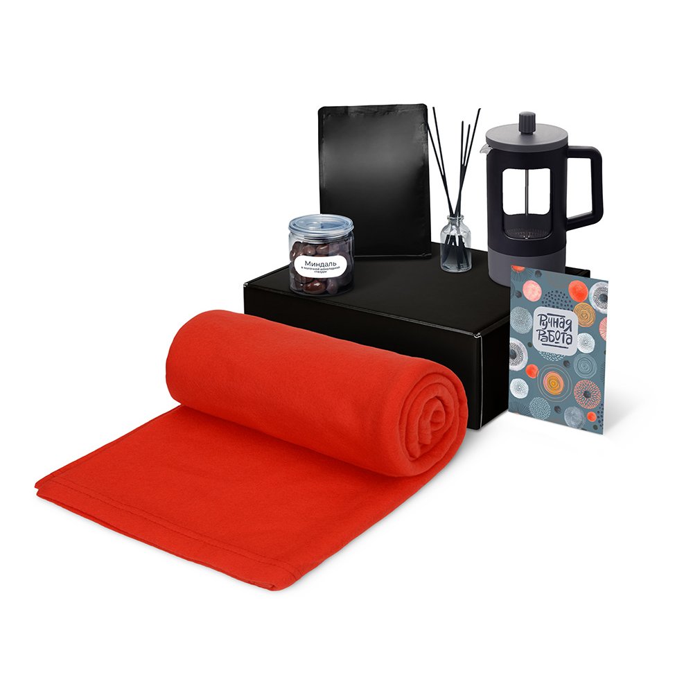 Подарочный набор «Re:y. Vive» с пледом, френч-прессом и кофе арт. 210125.01 Подарочный набор «Re:y. Vive» с пледом, френч-прессом и кофе арт. 210125.01