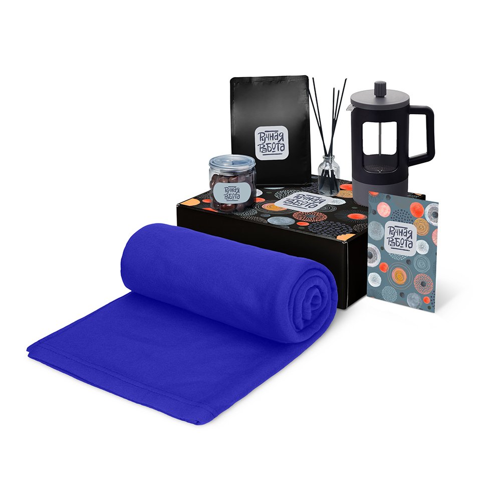 Подарочный набор «Re:y. Vive» с пледом, френч-прессом и кофе арт. 210125.02 Подарочный набор «Re:y. Vive» с пледом, френч-прессом и кофе арт. 210125.02