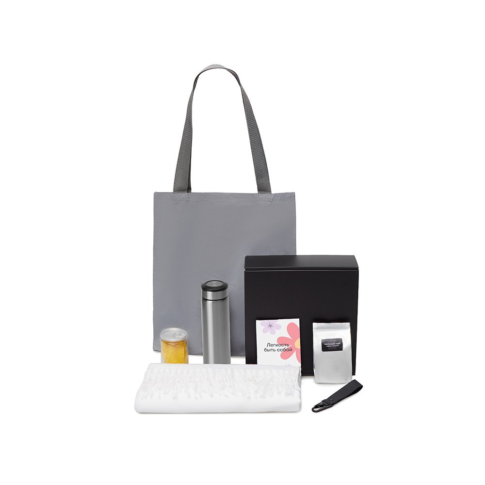 Подарочный набор «Re:f. Walk» с палантином, шопером и термосом арт. 210120.06 Подарочный набор «Re:f. Walk» с палантином, шопером и термосом арт. 210120.06