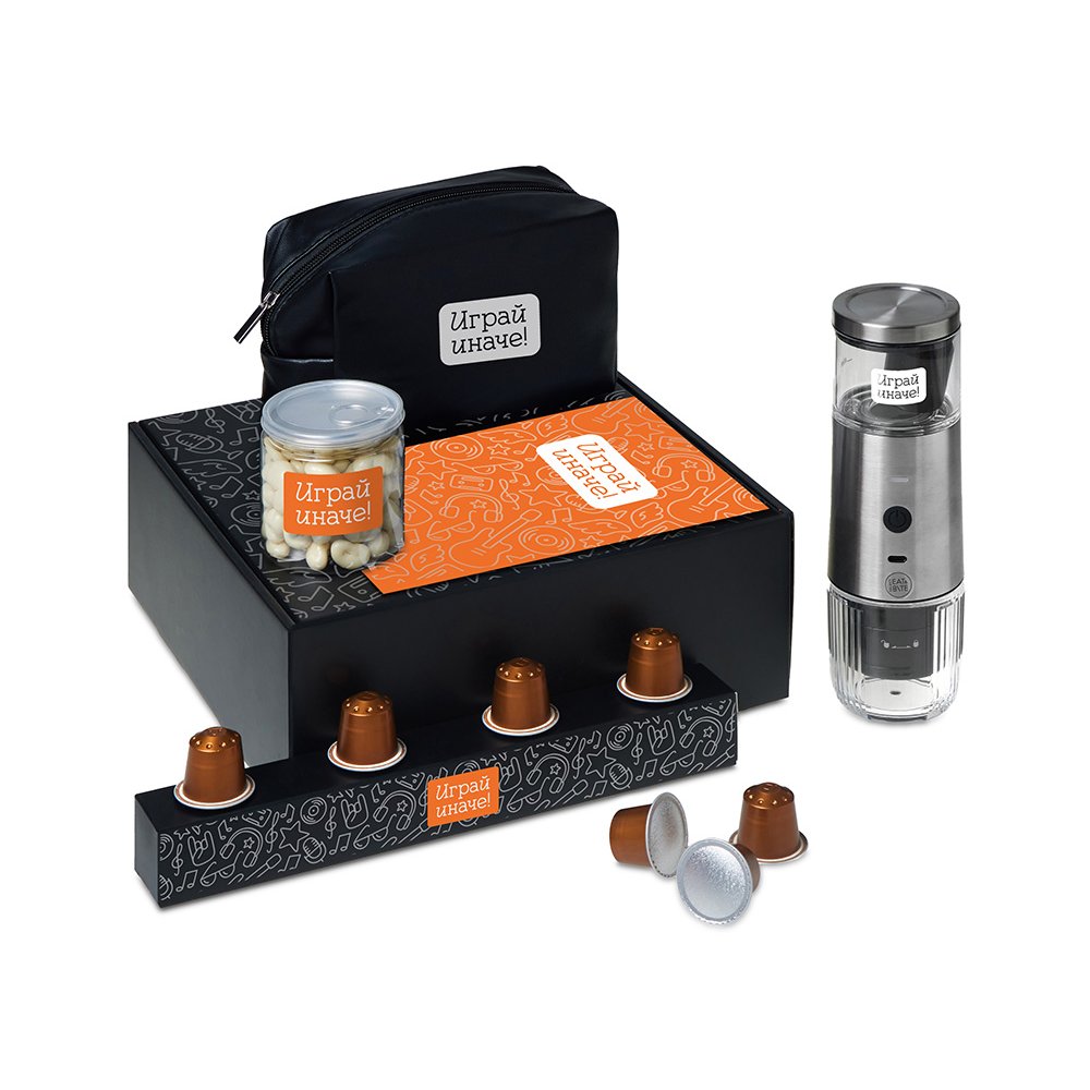 Подарочный набор «Re:y. Boost» с кофемашиной, капсулами и косметичкой арт. 210109.07 Подарочный набор «Re:y. Boost» с кофемашиной, капсулами и косметичкой арт. 210109.07