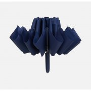 Зонт обратного сложения inLoop с ручкой-карабином, темно-синий