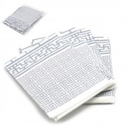 Биоразлагаемая скатерть, бело-серая, набор 5шт