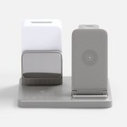 Зарядная станция с электронными часами и подсветкой Large Charge ver.3, серая