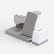 Зарядная станция с электронными часами и подсветкой Large Charge ver.3, серая