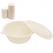 Набор контейнеров (супница) из кукурузного крахмала,  400 мл (50 шт) арт. A505