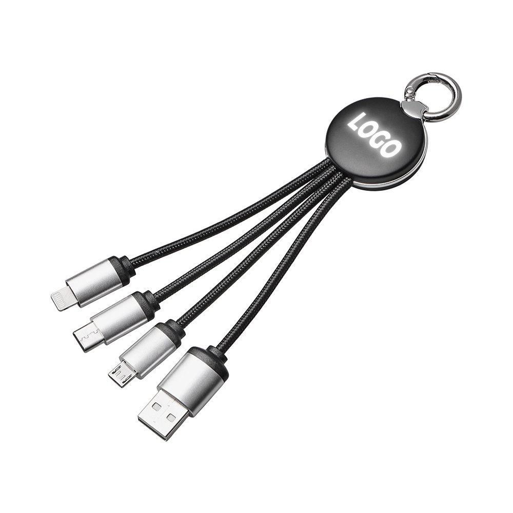 Зарядный кабель 3-в-1 с подсветкой лого «Ion mini» арт. 597118 Зарядный кабель 3-в-1 с подсветкой лого «Ion mini» арт. 597118