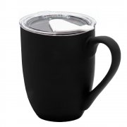 Кружка с крышкой Velvet Duo, софт-тач, чёрная/белая арт. 6155.02.01