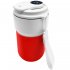 Термокружка вакуумная герметичная с дисплеем Clive To Go, белый/красный