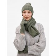 Шапка Catch Match без помпона, зеленая (полынь)