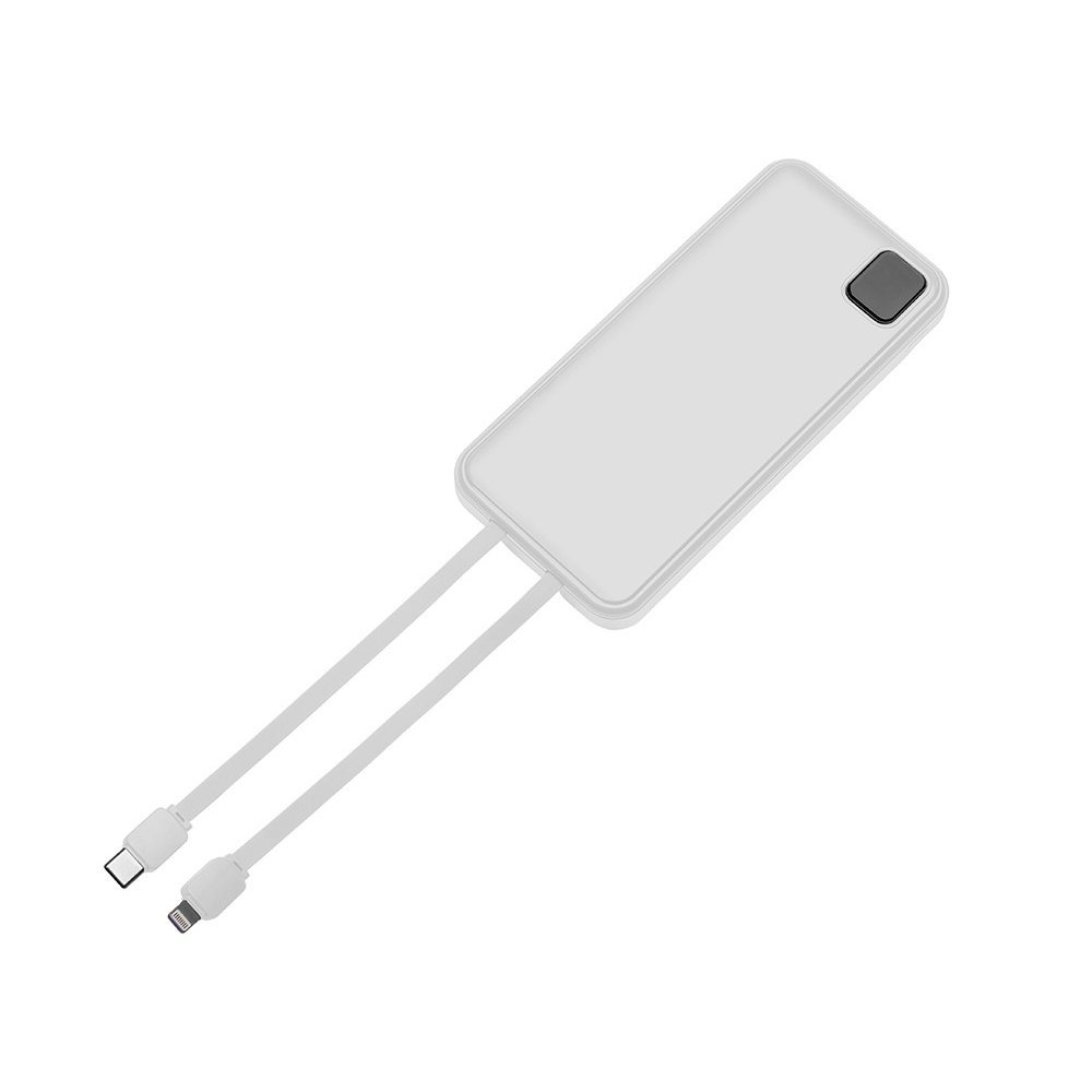 Внешний аккумулятор со встроенными кабелями «Фрэйм», 10000мач арт. 590170.06 Внешний аккумулятор со встроенными кабелями «Фрэйм», 10000мач арт. 590170.06