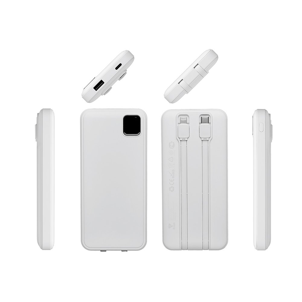 Внешний аккумулятор со встроенными кабелями «Фрэйм», 10000мач арт. 590170.06 Внешний аккумулятор со встроенными кабелями «Фрэйм», 10000мач арт. 590170.06