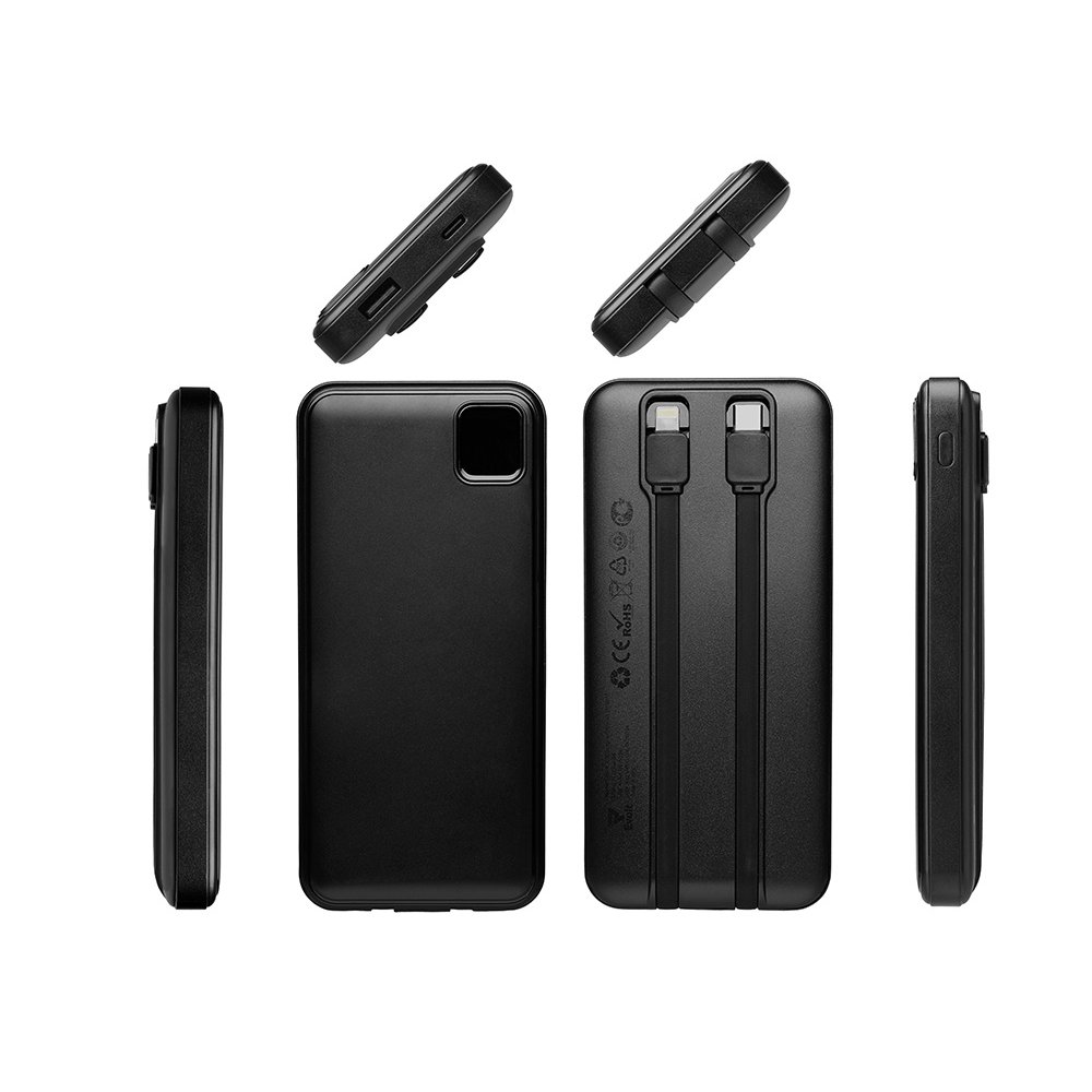 Внешний аккумулятор со встроенными кабелями «Фрэйм», 10000мач арт. 590170.07 Внешний аккумулятор со встроенными кабелями «Фрэйм», 10000мач арт. 590170.07